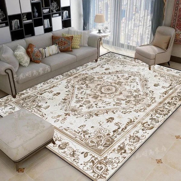 Alfombras De SalóN De Lujo Persa Tradicional Alfombras Suaves De ÁRea Grande DecoracióN Del Hogar Elegante Felpudos Antideslizantes Lavables Para Sala De Estar Puerta 60*90Cm-image