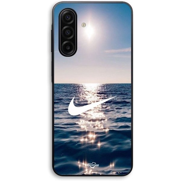 Funda De TeléFono - Maniacase - Samsung Galaxy A57 - Silicona TPU - Negra - Logo Nike Blanco Negro-image