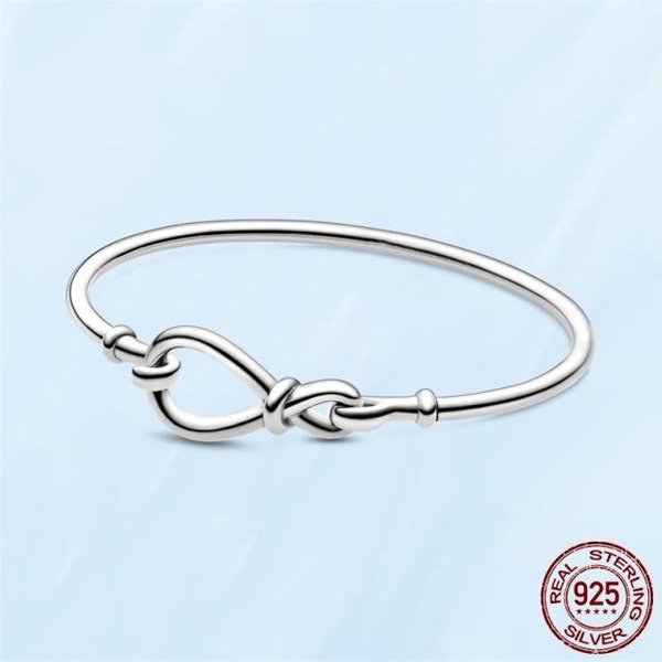 Bransoletka Damska 925 Sterling Silver Heart Snake Chain Bransoletka Dla Kobiet Fit Charms Beads BiżUteria Prezent 18Cm White-image