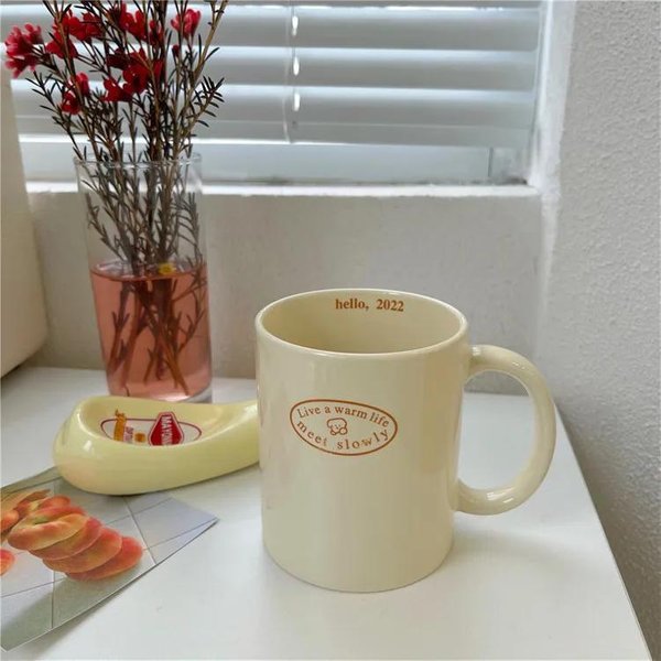 Kubek Ceramiczny Z KreskóWkowym Misiem Kubek Z Czekoladowym Misiem Dziewczyna Retro Kubek Do Kawy PopołUdniowa Herbata Uroczy Ceramiczny Kubek Uroczy Kubek Do Kawy 301-400Ml-image