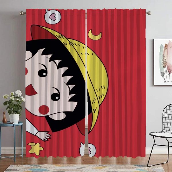 Cortina Opaca Para HabitacióN 2 Paneles Chi-Bi Maruko Cortinas De Cocina DecoracióN De Halloween Estores Tul Para ParticióN De Dormitorio SalóN W60Xh90Cmx2Pcs-Cl-image