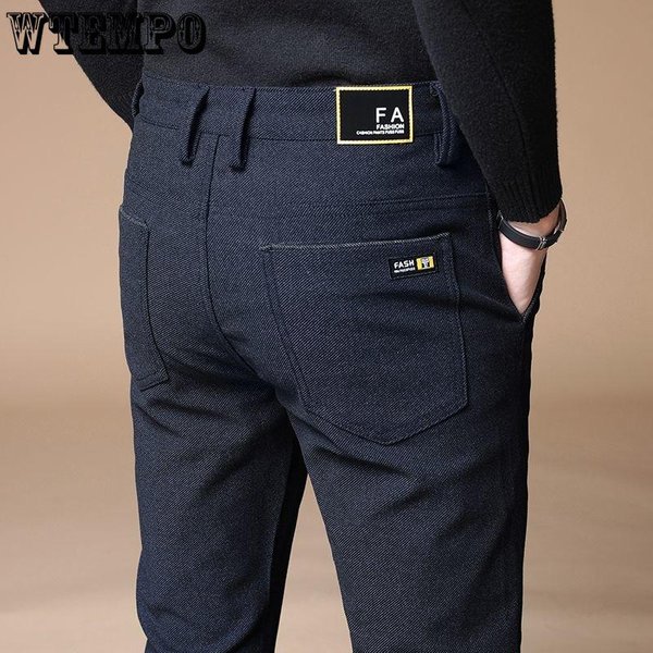 Jeans Para Hombre Primavera Nuevos Rasgados Casuales Ajustados EláSticos Rectos Pantalones Estilo De Negocios Jeans 38 Azul-image