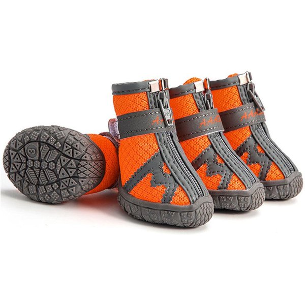 4 Szt. Wodoodporne Buty Dla PsóW, Kalosze Dla PsóW Z Odblaskowym Paskiem, AntypośLizgowe, OddychająCe, śNiegowe Buty Dla MałYch PsóW, KotóW I SzczeniąT Size 1-image