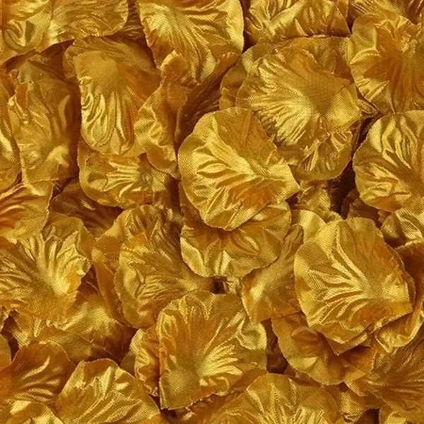 100 Szt. Sztuczne Sztuczne PłAtki Róż Kolorowe Czerwone BiałE ZłOte RóżE PłAtki KwiatóW Na Romantyczne PrzyjęCie Weselne Dekoracje 100Pcs ZłOty-image