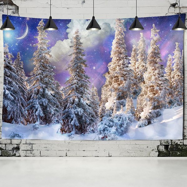 ŚNieżNa GóRa Naturalny Krajobraz Gobelin WisząCy Na ŚCianie Rzeka Hippie Materac Boho Sypialnia Salon WystróJ Domu 95X70Cm-image