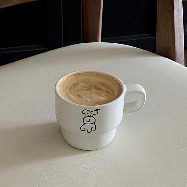 Taza PatróN De Perro De Dibujos Animados Café Leche Taza De Desayuno Pareja CeráMica Agua Potable Diaria Oficina Regalo 201-300Ml-image