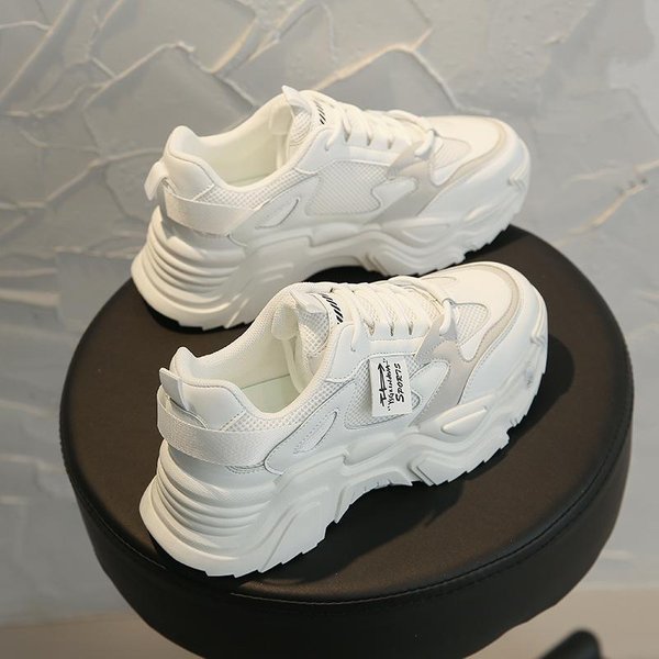 Zapatos De Papá Nuevos Zapatos Deportivos VersáTiles Para Estudiantes De Primavera Para Mujer Zapatos Casuales Para FotografíA Callejera Que Aumentan La Altura 40 Blanco-image