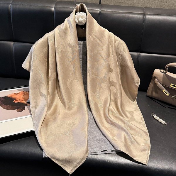 ÚLtima Moda Para Mujer Hijab Cuadrado MusulmáN Sedoso Lujoso Suave Bufanda Femenina Primavera Y OtoñO ProteccióN Solar-image