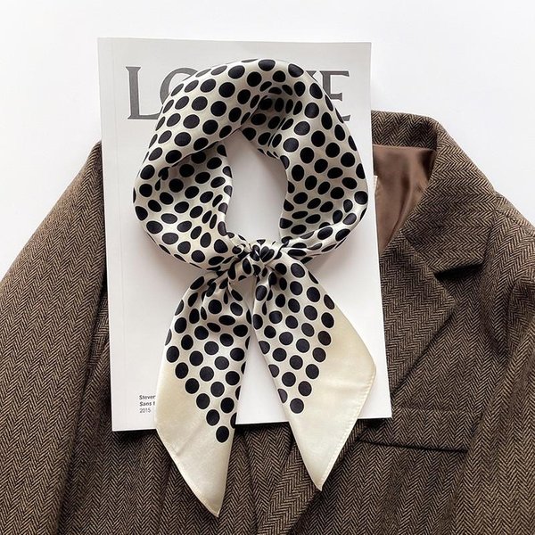 Szalik 100% Jedwab Damski Jedwab Morwowy Luksusowy Wysoka Jakość Kwadratowy Modny Nadruk Chustka Do WłOsóW Chustka Na Szyję Szal Damski Zawijki HidżAb Bandana Szaliki 70X70Cm Gray-image