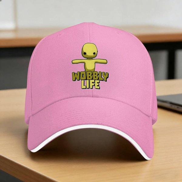 Gorra De BéIsbol Casual Wobbly Life Verano Gorra De Camionero Sombreros Kpop Rock Hip Hop Hombres Adultos Gorras De BéIsbol Vintage One Size Pink-image