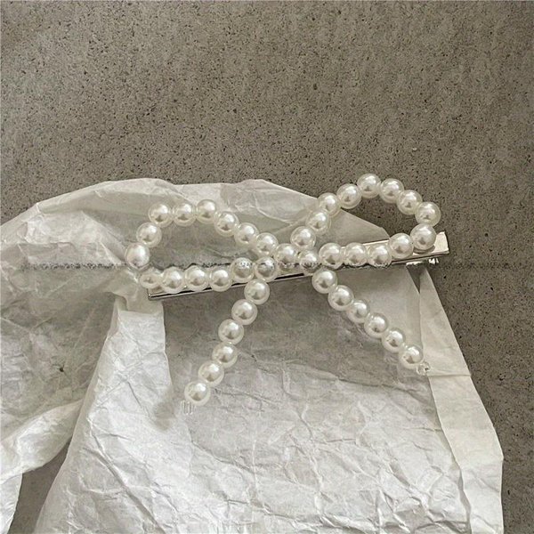 Pinzas Para El Pelo De Perlas Para Mujer, Pasadores, Bonitas Pinzas Para El Pelo De Perlas, Lazos, Horquillas, Pinzas Para El Pelo De Metal, Accesorios Para El Pelo Blanco-image