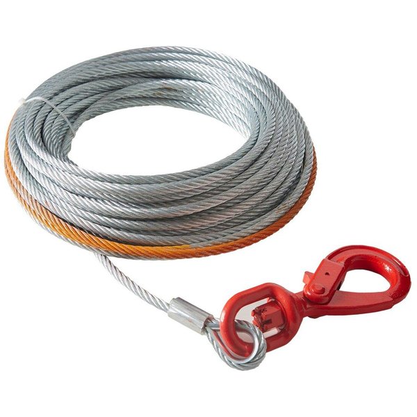 Stalowy Kabel WciąGarki Ocynkowany, 3/8 Cal X 50 StóP 15 200 FuntóW WytrzymałOść Na Zerwanie, Stalowa Lina WciąGarki Z Hakiem Obrotowym, Lina Holownicza WytrzymałA, Uniwersalny-image