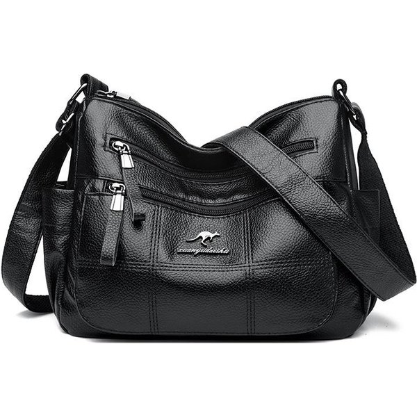 Wysokiej Klasy MięKka SkóRa Damska Torba Nowa Prosta Torba Crossbody Dla Matki W śRednim Wieku Do DojazdóW Wielowarstwowa DużA Pojemność Torba Na Ramię-image