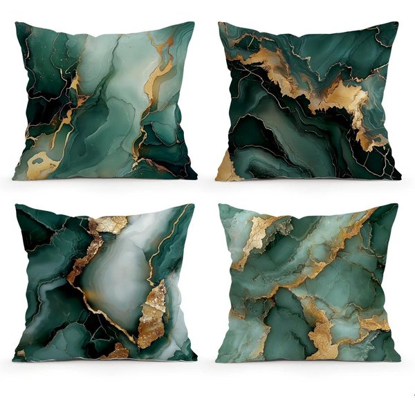 Cojines De MáRmol Verde Funda De CojíN Funda De CojíN CojíN Decorativo Para Sofá Funda De CojíN DecoracióN Para El Hogar Coche Sofá 45X45Cm-image