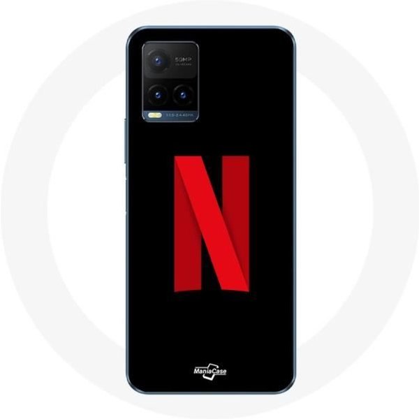 Funda Para Vivo Y21S 2021 / Y21 2021 Logotipo De Netflix Rojo Fondo Negro-image