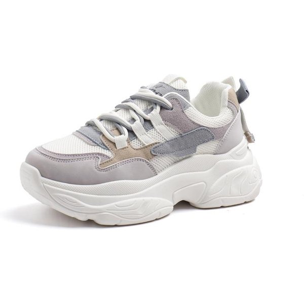 Zapatos De Plataforma Para Mujer Nuevas Zapatillas Chunky Para Mujer Con Cordones Tenis Vulcanizados Zapatos Casuales De Moda Zapatillas Dad Zapatillas Baloncesto 35 Gray-image