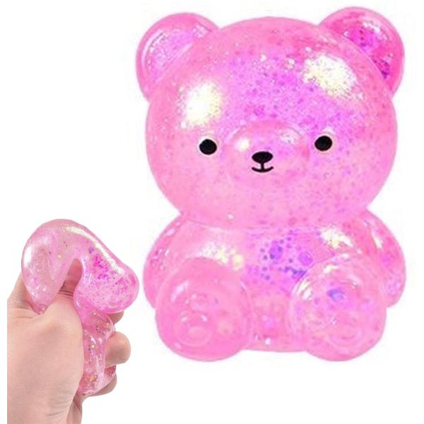 Zabawka Fidget Bear Squishys Miś ŻElkowy Z Brokatem Needoh Kostka Squishy Z Brokatem Zabawka Do ŚCiskania Anty-Stresowa Splat Zabawka Do OdprężEnia Vent Zabawka Do ŚCiskania RóżOwy-image