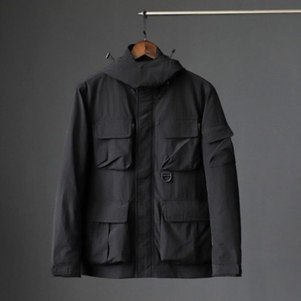 Chaqueta Exterior Para Hombre Primavera Y OtoñO Chaqueta Funcional Multibolsillos Para Hombre Cortavientos E Impermeable Marea L Black-image