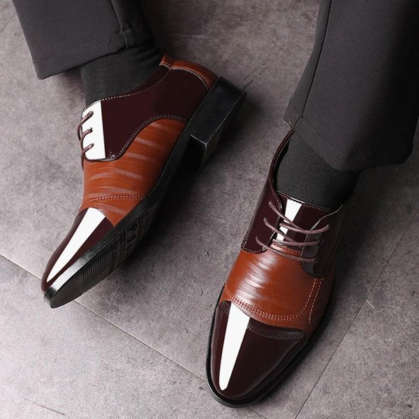 Luksusowe SkóRzane Buty Biznesowe Oxford MęSkie OddychająCe Gumowe Formalne Buty Wizytowe MęSkie Biurowe śLubne PłAskie Obuwie 44 Gray-image