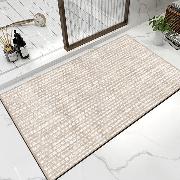 Mata PodłOgowa Z Ziemi Okrzemkowej Styl Wabi łAzienka Mata AntypośLizgowa Drzwi Do Toalety Mata ChłOnna 40X60Cm 15.7X23.6In White-image