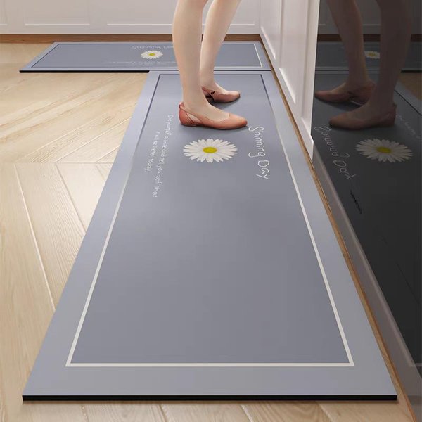 Prosty Dywanik Silicoflora AntypośLizgowy WodochłOnny SzybkoschnąCy, Odporny Na Plamy - Mata Pod Stopy Do Kuchni ŁAzienki WystróJ Domu 40X120CM (1.3X3.9FT-image