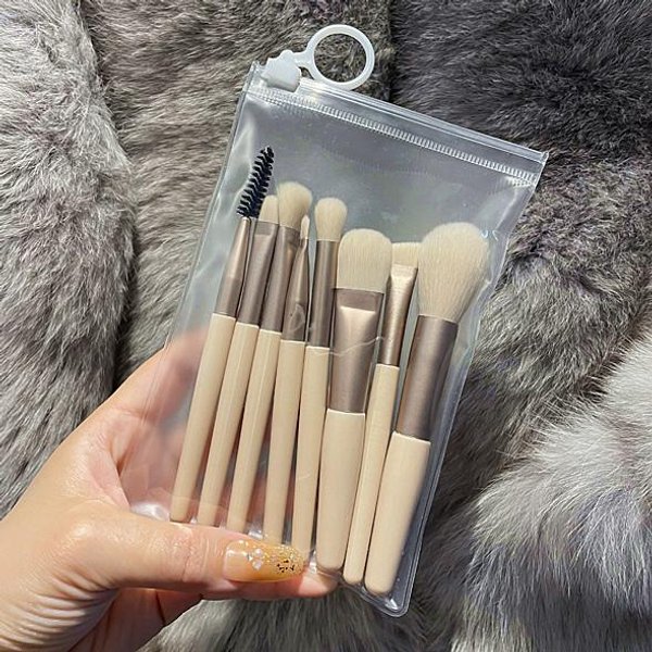 Juego De 8 Brochas De Maquillaje, Brocha Para Corrector, Rubor, Sombra De Ojos, Brocha Para Difuminar, Brochas De Maquillaje Suaves Y Esponjosas, Herramientas De Maquillaje-image