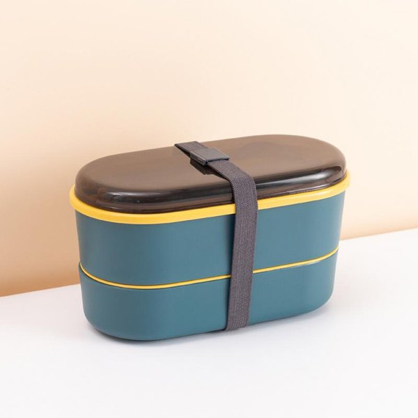 JapońSki Lunch Box Student Work PodwóJny Lunch Box MikrofalóWka Komora Grzewcza Przechowywanie ŚWieżE PudełKo Dzieci Bento Box-image