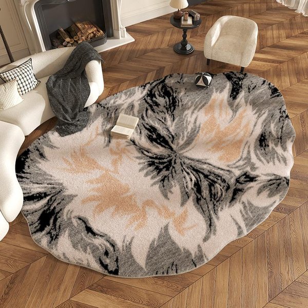 KształTy Nieregularne Dekoracja Sypialni Dywan Jasny Luksusowy Dywany Do Salonu Pogrubiona Pluszowa Mata PodłOgowa Do Salonu Puszysty MięKki Dywanik Do Gabinetu 80X160Cm-image