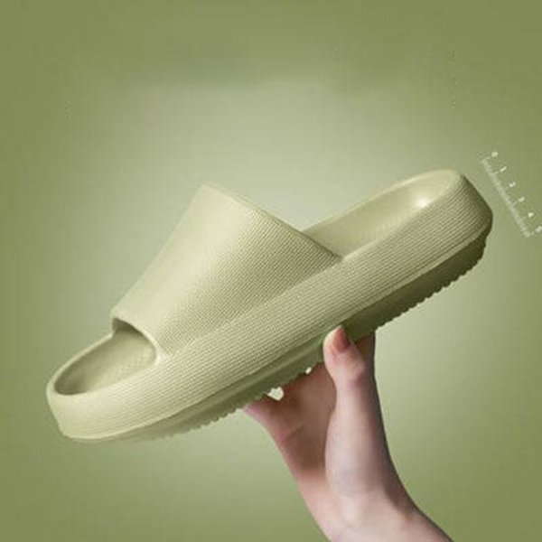 Letnie Kapcie Damskie 3.5Cm Gruba Platforma Kryty Kapcie łAzienkowe MięKkie EVA AntypośLizgowe Kapcie Domowe Slajdy SandałY 40-41 Beige-image