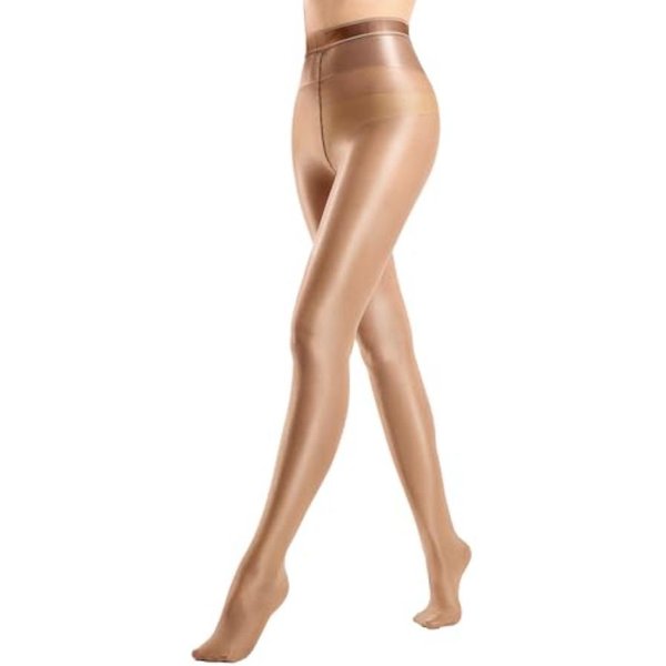 Medias Brillantes Para Mujer Mallas De Baile Con Brillo 70D Aceitosas Cintura Alta Medias De Jazz-image