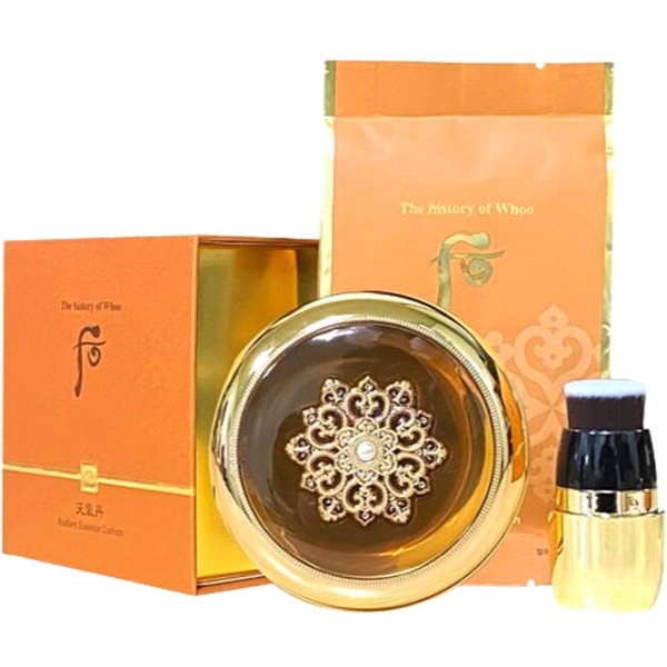 The history of whoo Cheongidan Radiant Essence Cushion 15G + Recambio 15G CojíN Iluminador Antiedad Herbal Coreano K-Beauty (Tono 21/23) 21 (Light Beige)-image