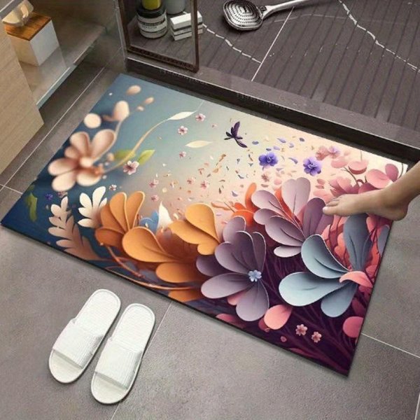 3D Malarstwo Olejne TróJwymiarowa Mata PochłAniająCa BłOto Okrzemkowe ŁAzienka SzybkoschnąCa Mata AntypośLizgowa Dywan łAzienkowy Mata łAzienkowa 40 * 60Cm (Diatom Mud)-image