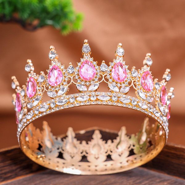 Retro Korona Barokowa Korona ŚLubna Panny MłOdej Stop Metali Wielokolorowa Bal Urodzinowy Ceremonia PełNoletnośCi Nakrycie GłOwy White-image