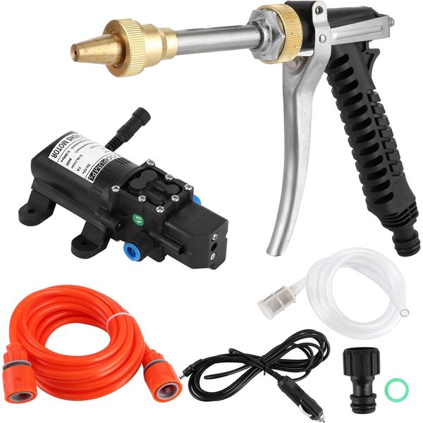 12V PortáTil 130PSI Hidrolimpiadora Bomba De Agua Kit De Manguera 80W Coche Potente Limpiador-image
