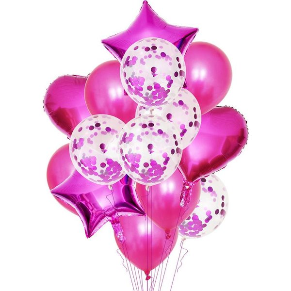 14 Sztuk Multi Balon Z Konfetti Balony Na PrzyjęCie Urodzinowe RóżOwe ZłOto Balony Z Helem ChłOpiec Dziewczyna Baby Shower Zaopatrzenie Firm Other-image