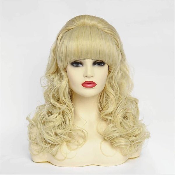 Hairjoy Peluca SintéTica De Colmena Para Mujer Larga Rizada Resistente Al Calor Pelucas De Cosplay 26Inches Beige-image