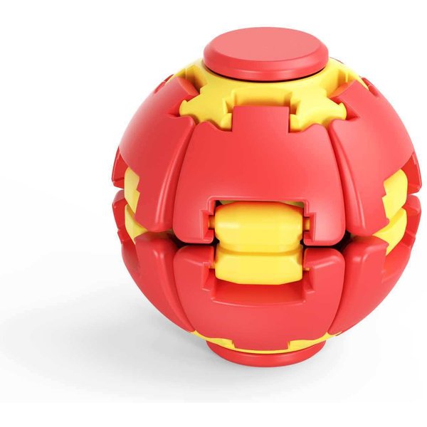 Drukowana 3D PiłKa Fidget Do Naciskania I KręCenia Dla DorosłYch, KlikająCa, OdkształCalna PiłKa Fidget Spinner, GłAdko KręCąCa Się, Sensoryczna Zabawka Do Redukcji Stresu Czerwony-image