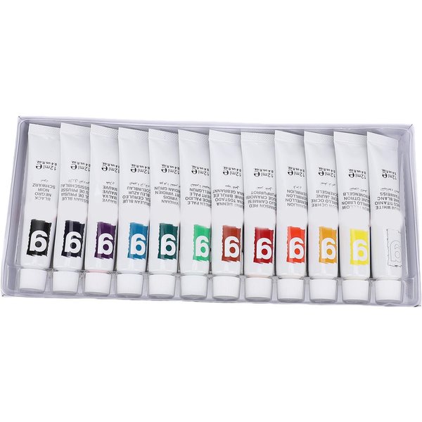 Set De Tubos De Pintura De Acuarela 12Ml Color VíVido Tubos De Pintura Gouache LíQuida Para Estudiantes Principiantes 12 Colores-image