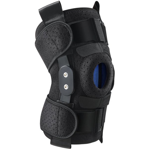 Rodillera Con Bisagras Y Estabilizadores Laterales Almohadillas De Gel Para RóTula Para Hombres Mujeres Alivio Del Dolor De Rodilla Desgarro De Menisco Soporte De RecuperacióN De Lesiones De LCA LCL L Negro-image