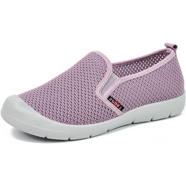 Zapatillas Deportivas Para Mujer, Zapatos Planos Vulcanizados De Alta Calidad, Sin Cordones, Transpirables, Mocasines Para Mujer, Talla Grande 41, Para Caminar 36 PúRpura-image