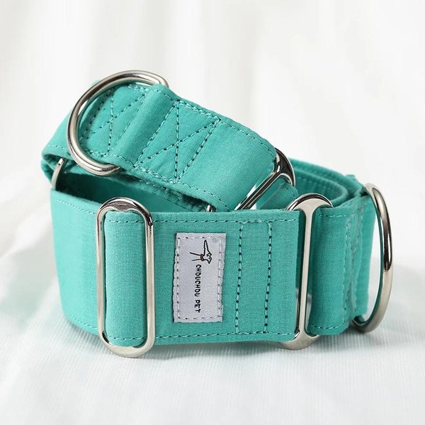Galgo Italiano Whippet Collar Martingale Ancho Ajustable Para Perro Collar De AlgodóN Estampado L Neck41-61Cm Verde-image