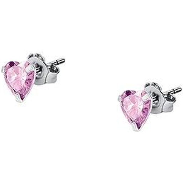 Pendientes De Plata La Petite Story Con Circonitas Rosas LPS01AWV28 Para Mujer White-image