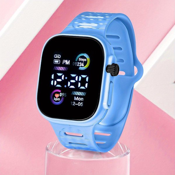WyśWietlacz LED Cyfrowe Zegarki Dla Dzieci Sportowe ChłOpcy Dziewczynki ŚWiecąCe DziecięCe Elektroniczne Zegarki Na RęKę Zegarek Studencki Zegarki Prezenty Relojes Gray-image