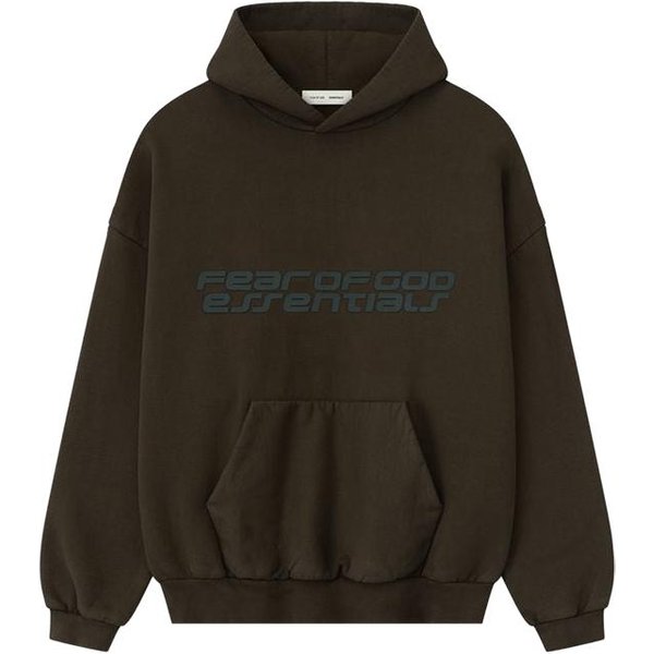 MęSka Bluza Z Kapturem Fear Of God Essentials Heavy Fleece 90S Hoodie 'Brown' S Black-image