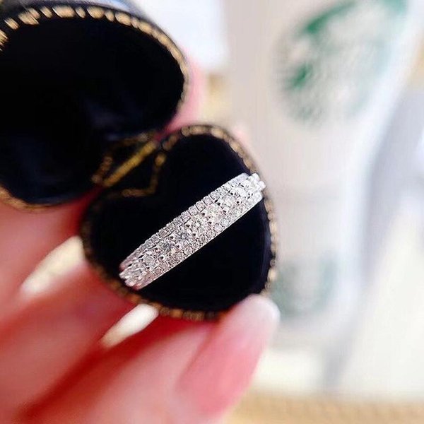 Anillo Fino Delicado De Circonita CúBica Huitan Para Mujer Ceremonia De Boda Fiesta Accesorios De Novia Regalo De Aniversario Elegante JoyeríA 7 White-image