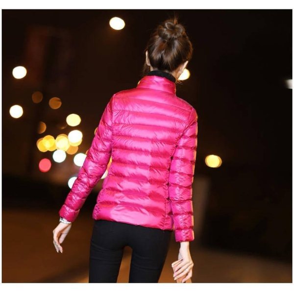 Damski KróTki BawełNiany PłAszcz, Nowy KoreańSki Styl DużY Rozmiar Slim Fit Jesień I Zima Lekki BawełNiany PłAszcz, StóJka MałA BawełNiana Kurtka XL Pink-image
