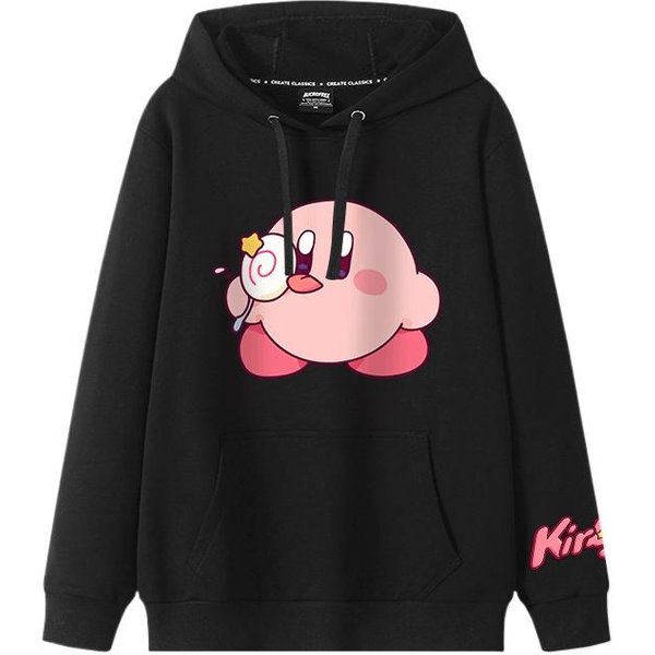 Jesień I Zima 2025 MięKka I Urocza KreskóWka Kirby Anime Peryferia Bluzy Dla ChłOpcóW I DziewcząT Nowy Styl Odzież DziecięCa Bluza 140 Kolor Zielono-Szary Wojskowy-image