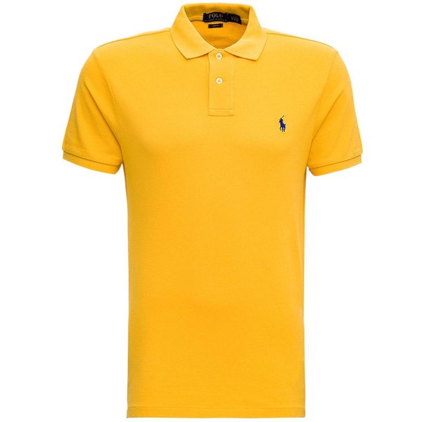 Polo Ralph Lauren Logo Color SóLido Manga Corta Polo Hombre Tops Amarillo 710536856-297 S Yellow-image
