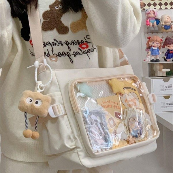 Bolso De Hombro De Moda Para Mujer Ita bag Con Ventana Transparente Bolso Tote Simple Correa Ajustable Bolso Bandolera Elegante Bolso Trendy Para Exterior White-image