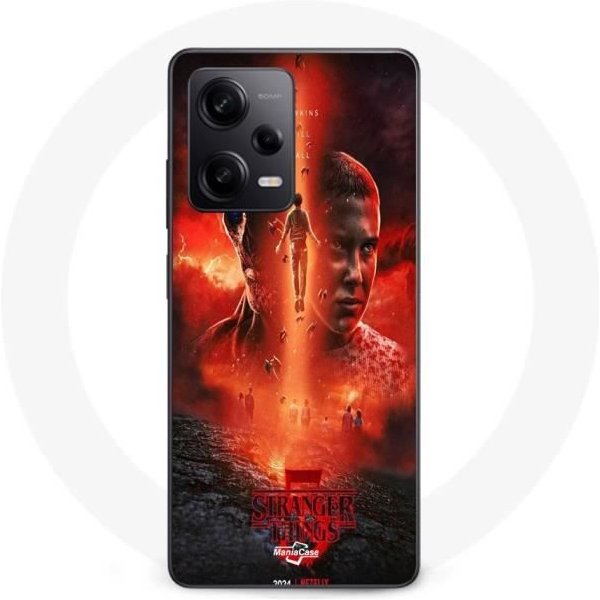 Coque Maniacase Pour Xiaomi Redmi Note 12 Pro 5G Stranger Things Saison 5 Affiche Series Negro-image
